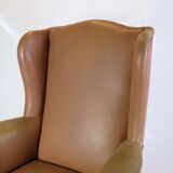 Chaise antique à haut rabat de style Chesterfield des années 1920