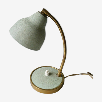 Lampe en métal granité vert des années 50