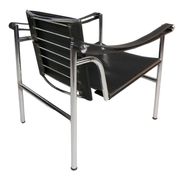 Le Corbusier Vintage Black Leather Armchair Model- LC1 for Cassina, 1970s