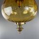 Pair of vintage amber blown glass lantern pendant lights, 20th century