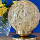 Beautiful table lamp, vintage Art Deco glass globe from Clichy in pink. Diameter