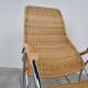 Vintage chrome and wicker rocking chair, 1970s