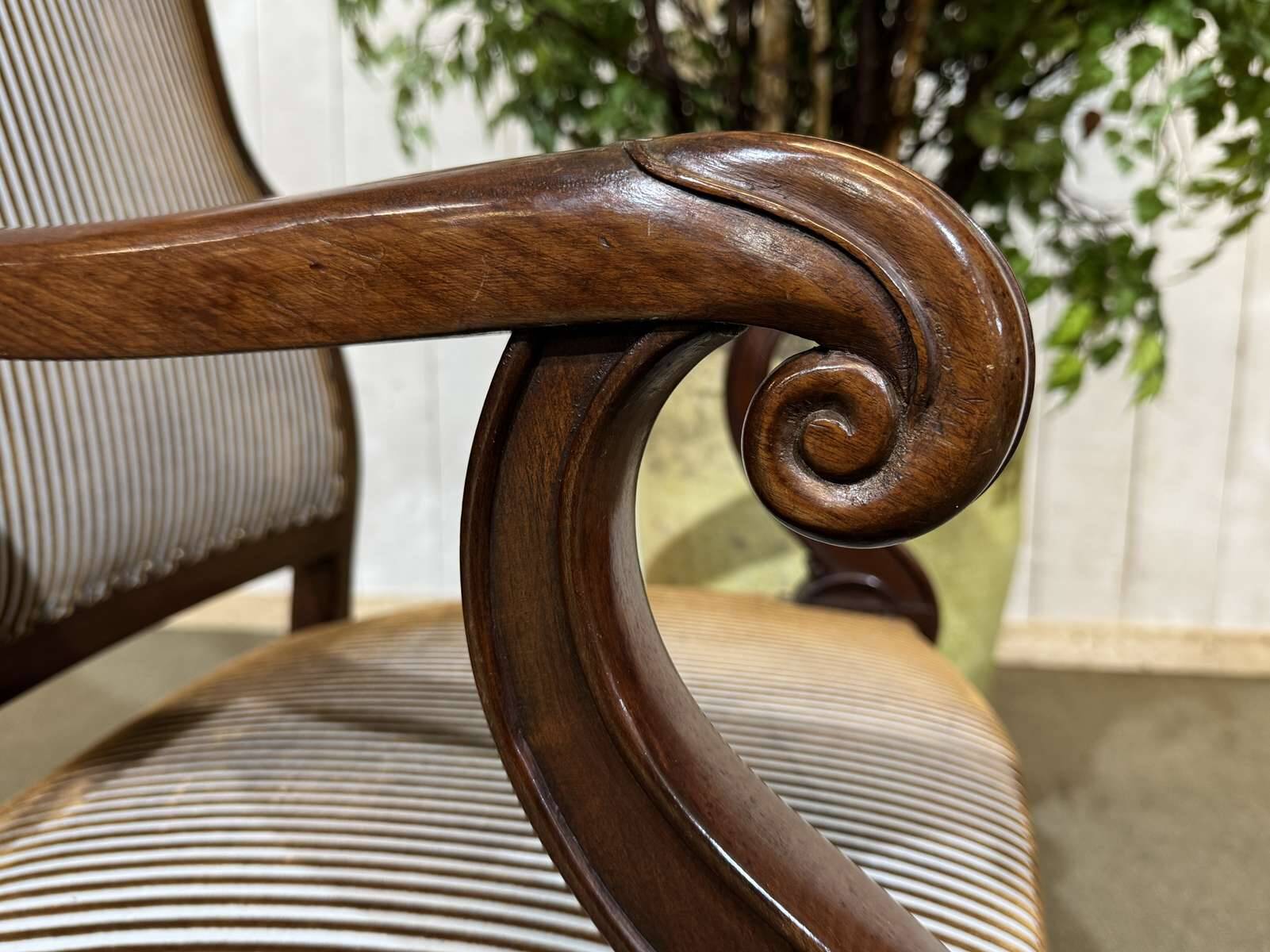 19th Century Restoration Armchair in Mahogany
