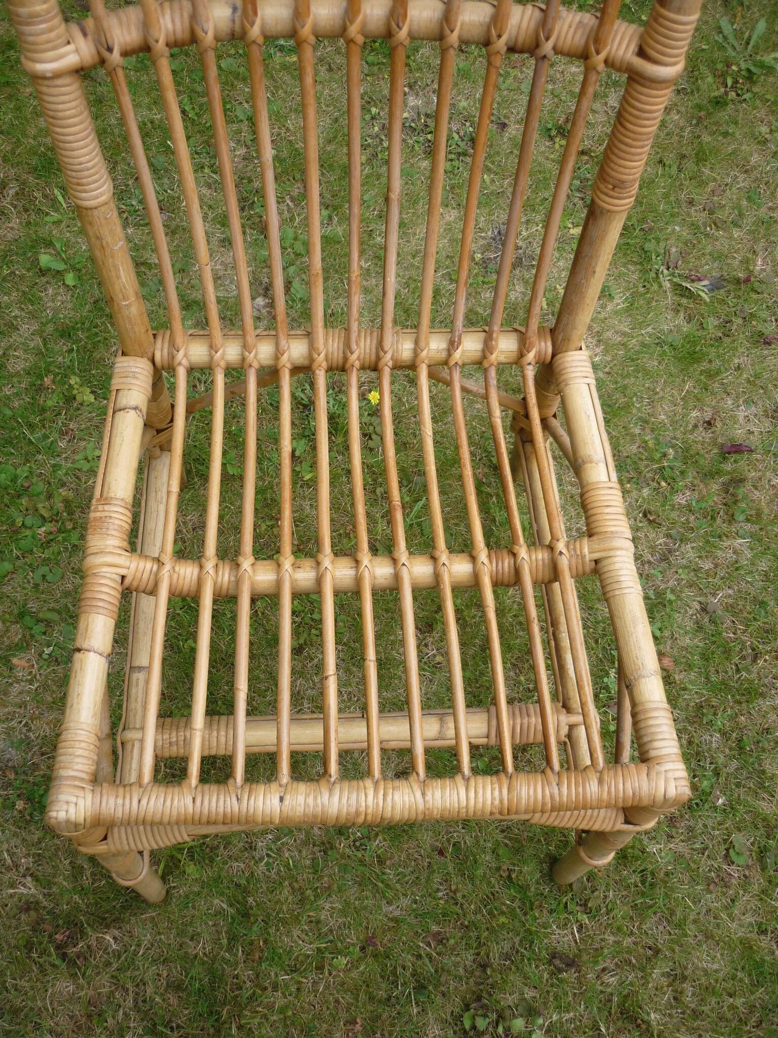 Rattan and bamboo chair