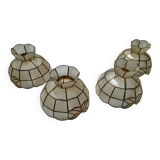 Set of 4 lampshade suspensions in mother-of-pearl