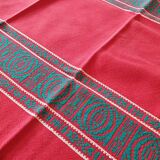 Vintage Basque tablecloth vermilion 170X140 and 5 towels