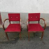 Pair of red Bridge chairs