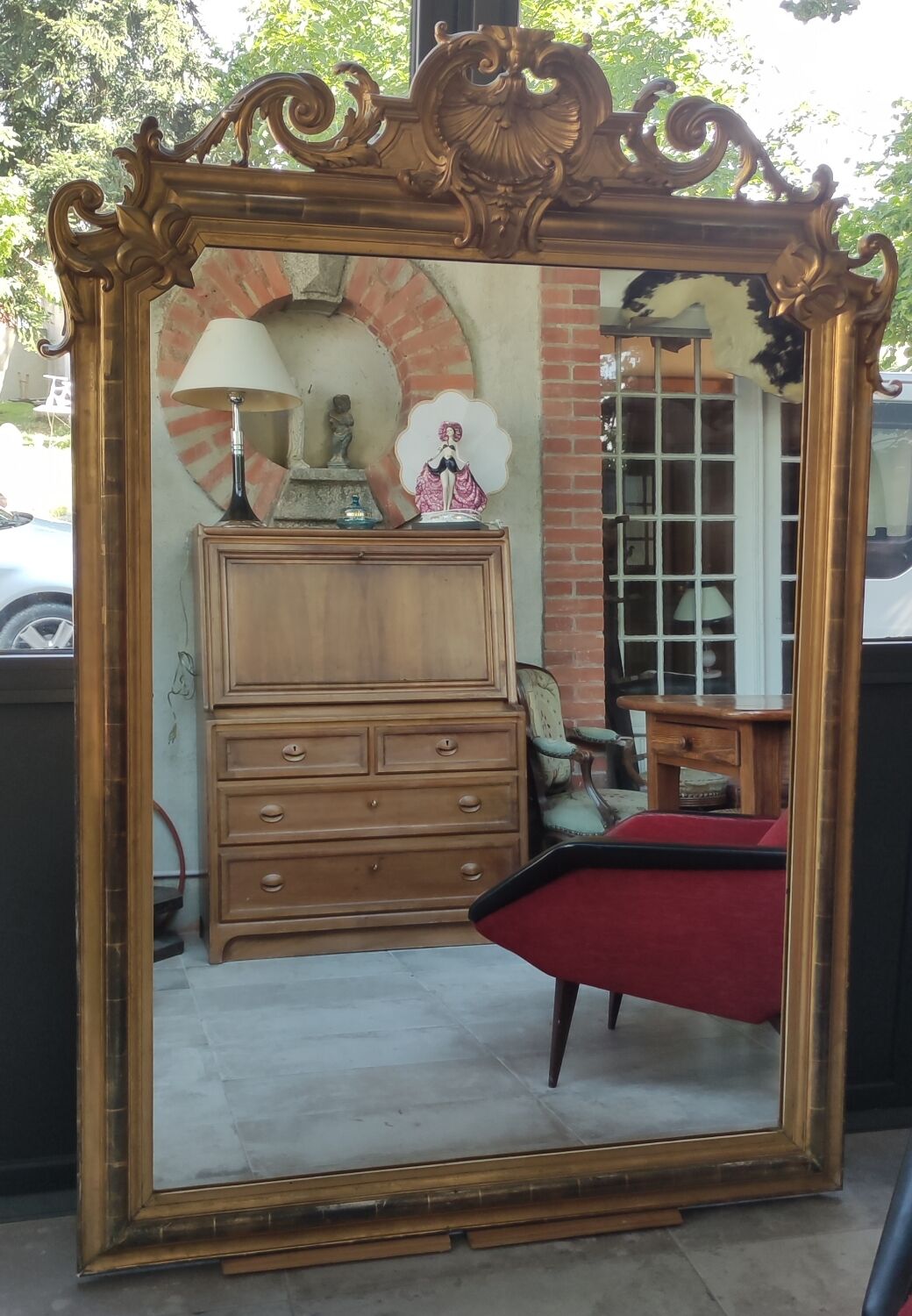 Old large gilded mirror