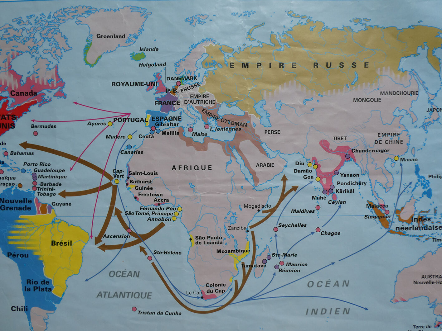 Vintage MDI school map "The World in the Early 19th Century"