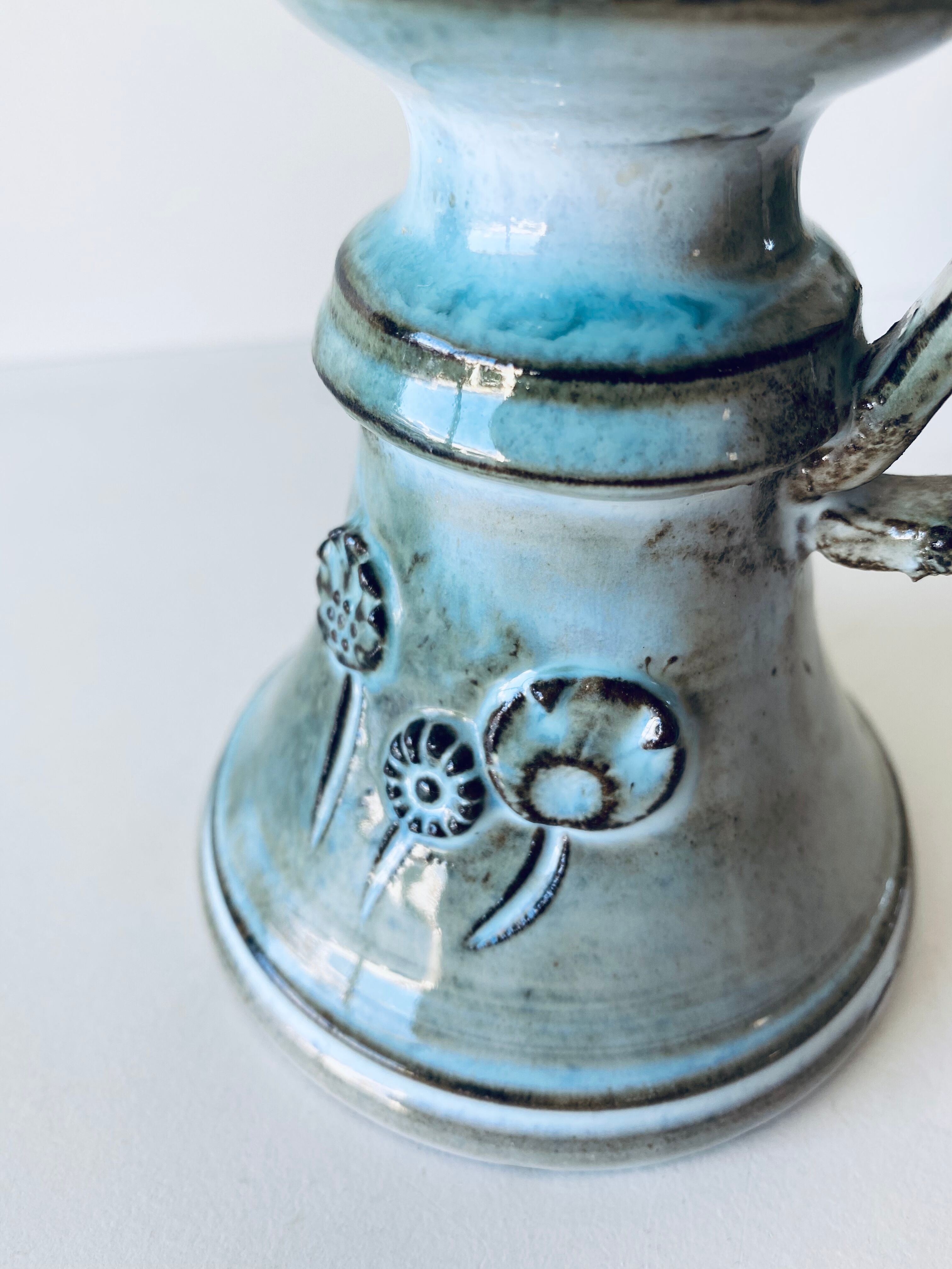 Enamelled ceramic candle holder