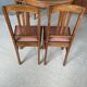 Pair of carved wooden chairs with pink velvet seat ART DECO