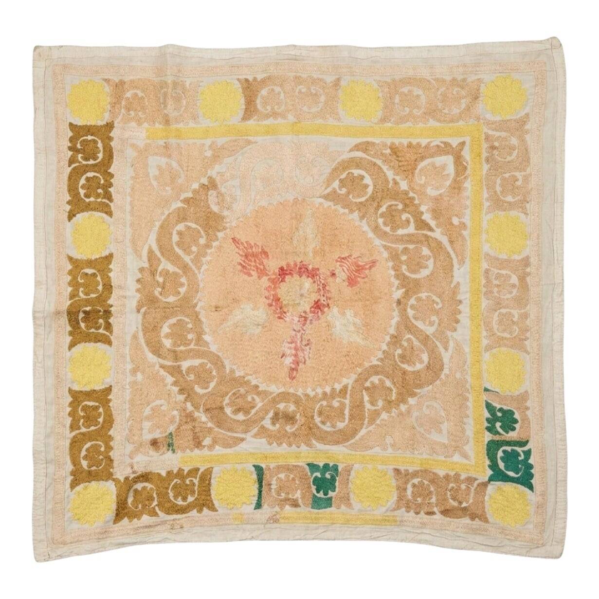 Vintage hand-embroidered tablecloth 128x142 cm