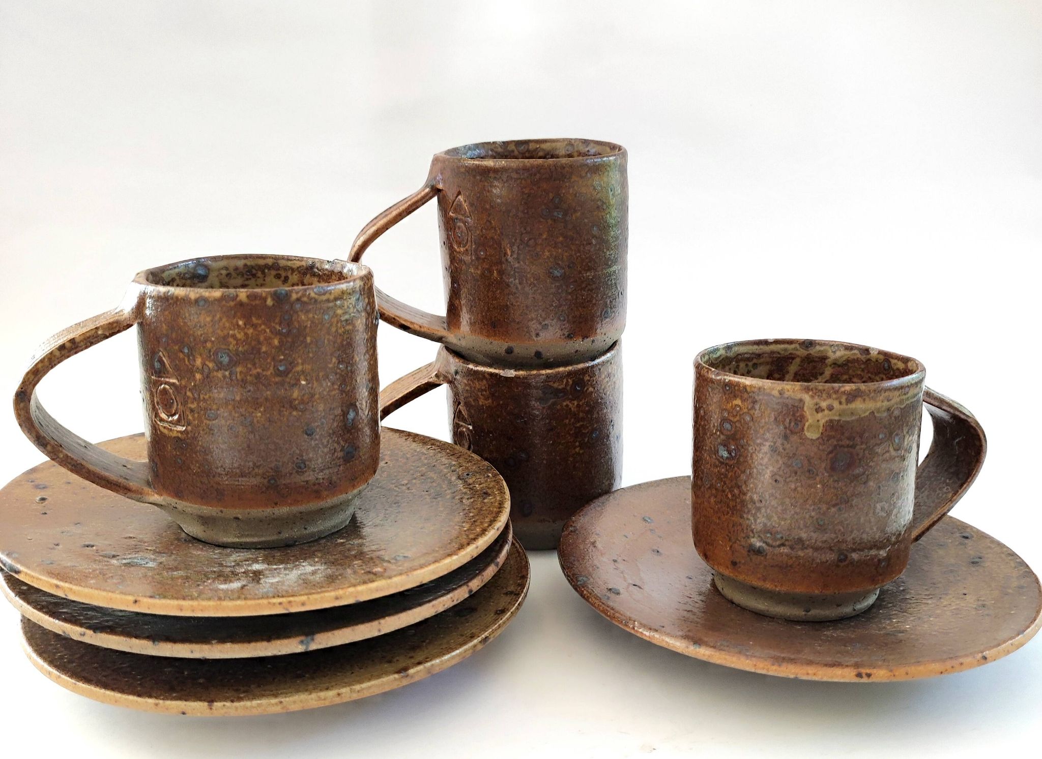 Set of 4 Puisaye stoneware coffee cups