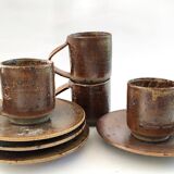 Set of 4 Puisaye stoneware coffee cups