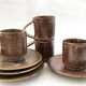 Lot de 4 tasses à café en grès de Puisaye
