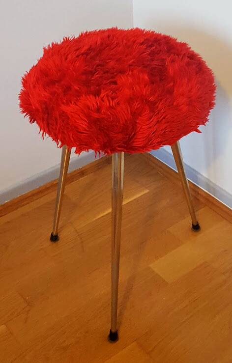 Faux fur stool