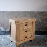 commode à tiroir brutaliste en chêne massif