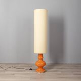 Lampadaire vintage années 70 en verre orange design italien