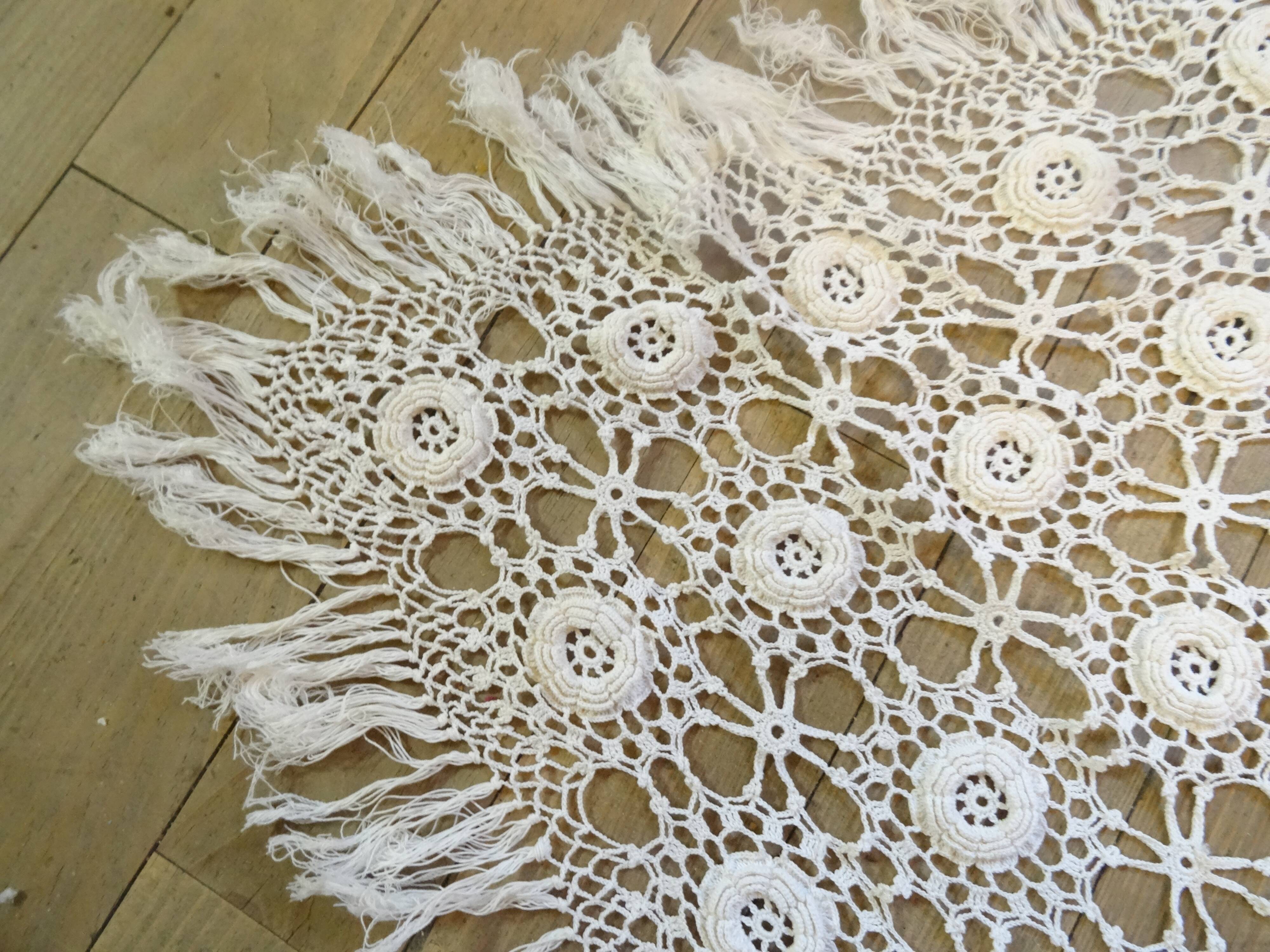 Hand crocheted bed top