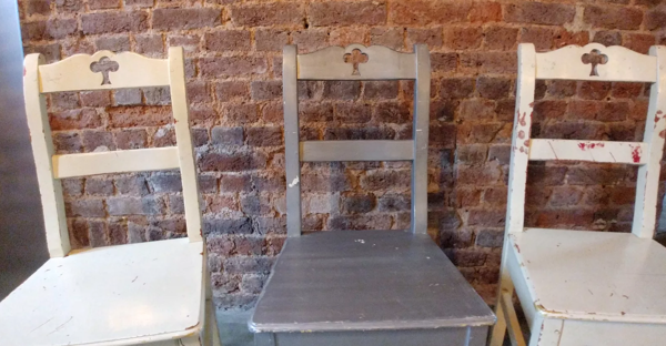 Lot de 3 chaises de campagne