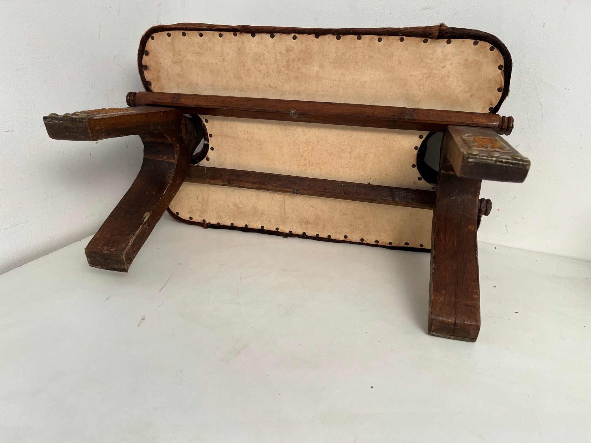 Vintage cowhide footrest