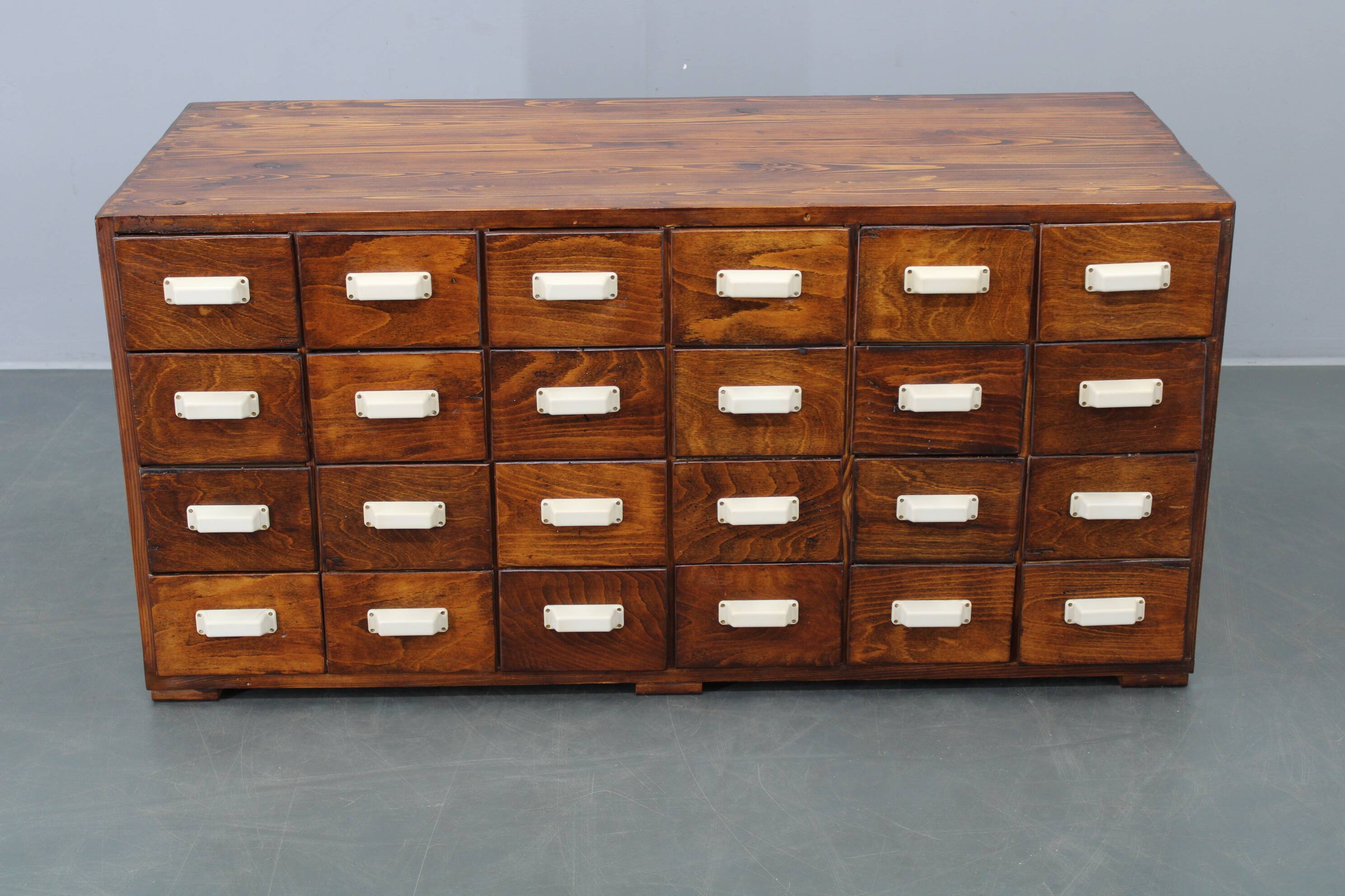 1940s Czechoslovak industrial bank drawer cabinet