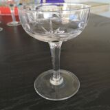 6 vintage engraved champagne glasses