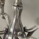 Vintage Orbisa 5-branch chandelier in silver-plated metal, Alpaca base.