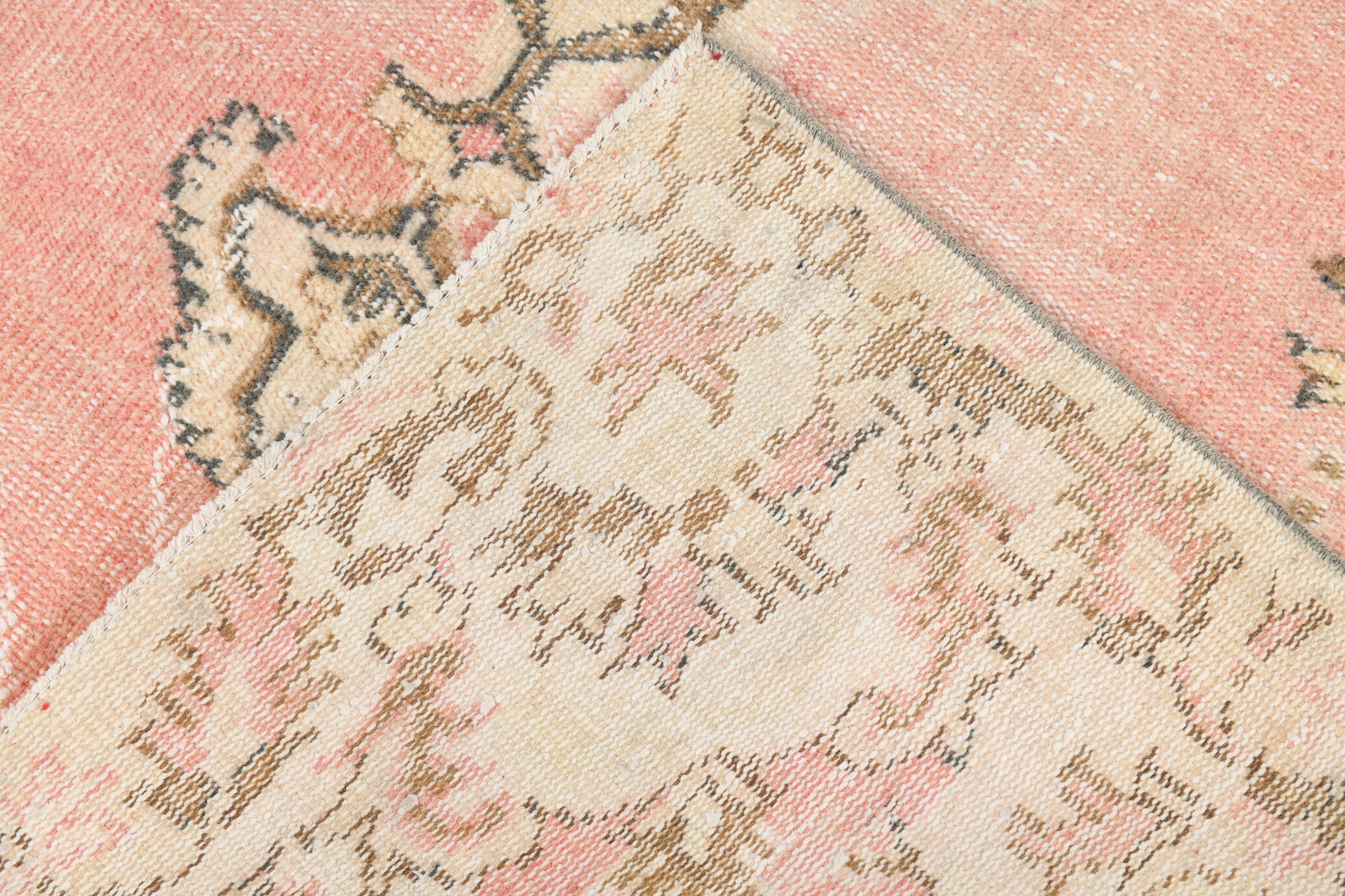 5x10 pink and beige classic turkish rug, 291x163cm