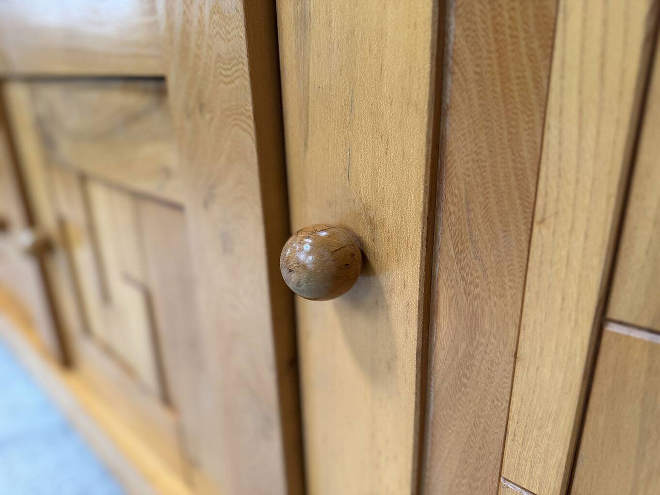 Brutalist 70's sideboard in solid elm