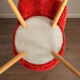 Pair of vintage red shaggy armchairs from the 1960s.