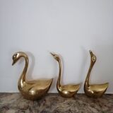 Trio of ducks gilded brass