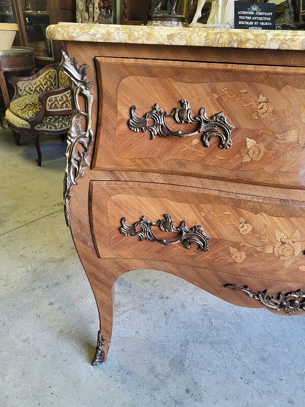 2 rosewood drawer chest of drawers with marble top