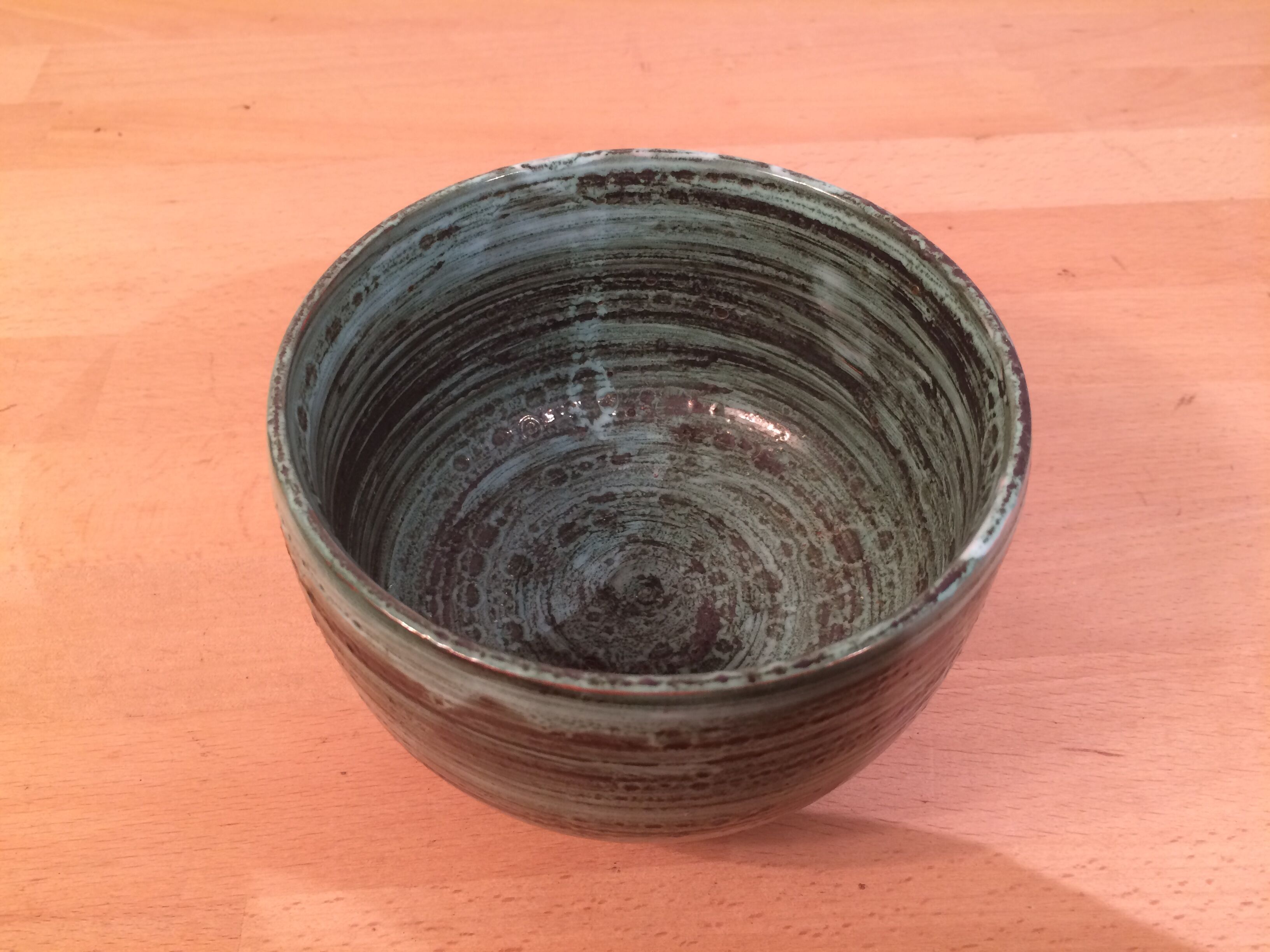 Bowl in ceramic 60s green color "primavera"