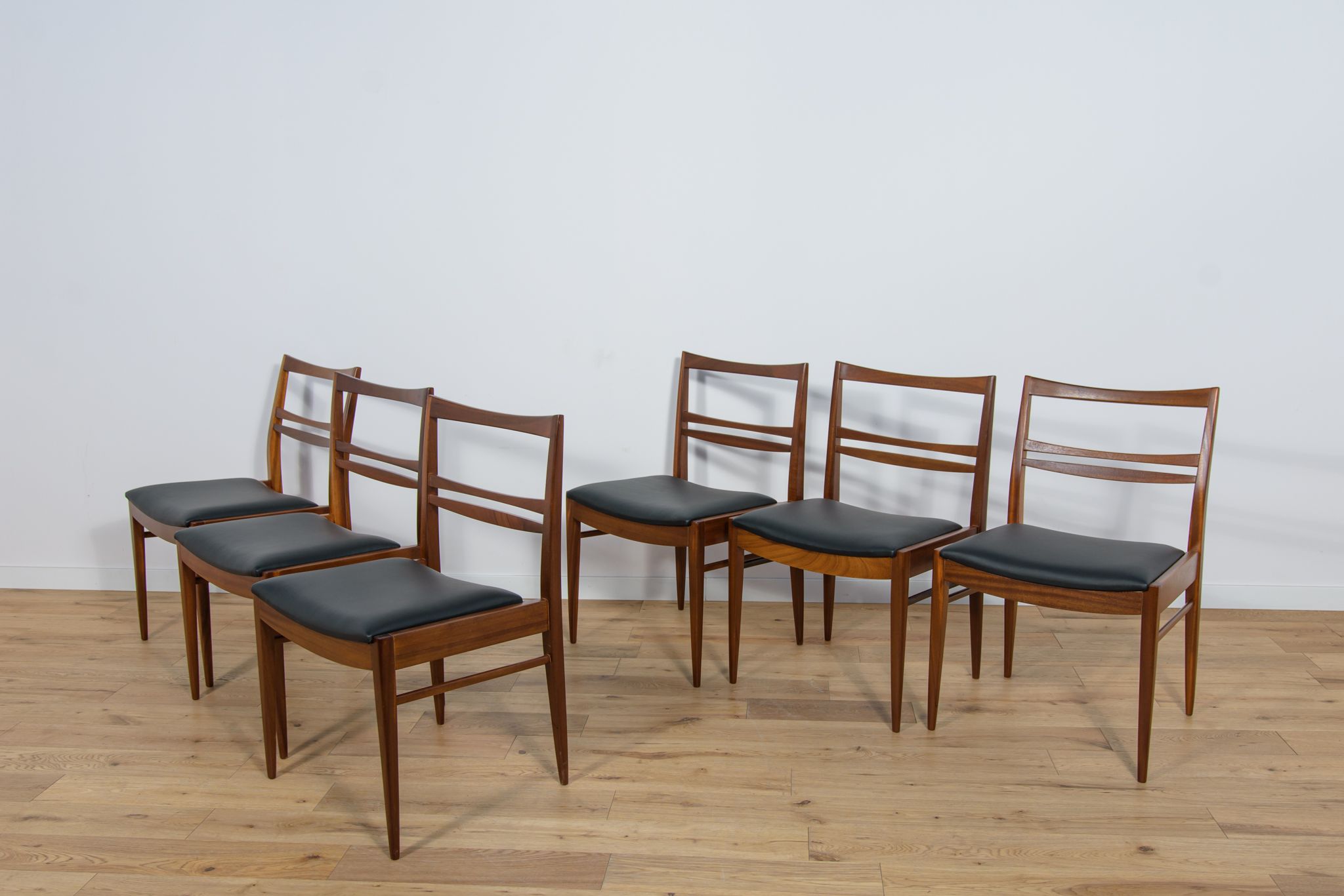 Chaises de salle à manger en teck du milieu du siècle, années 1960, ensemble de 6