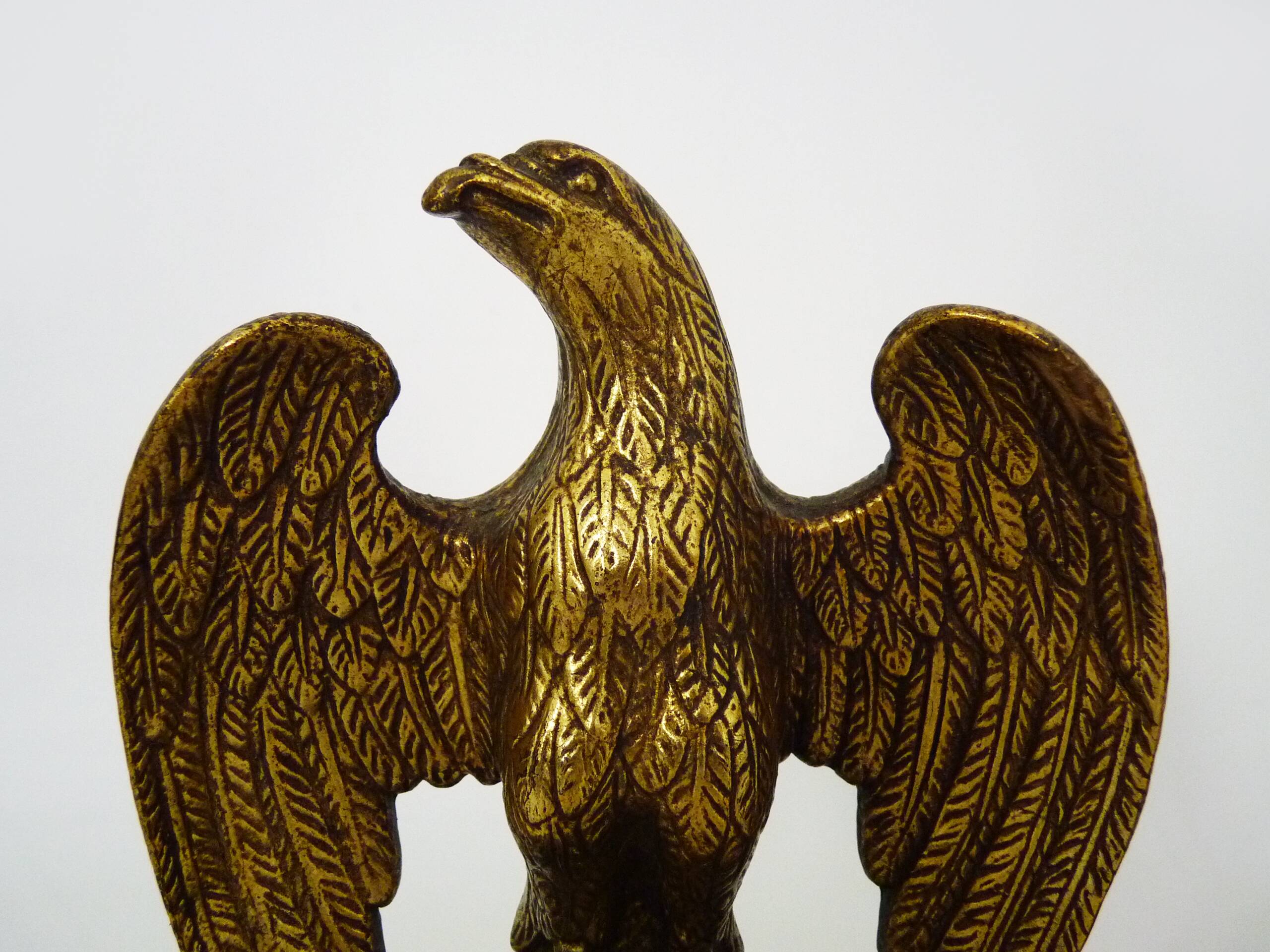 Pair of Hollywood Regency golden eagle bookends by Borghese. 60s