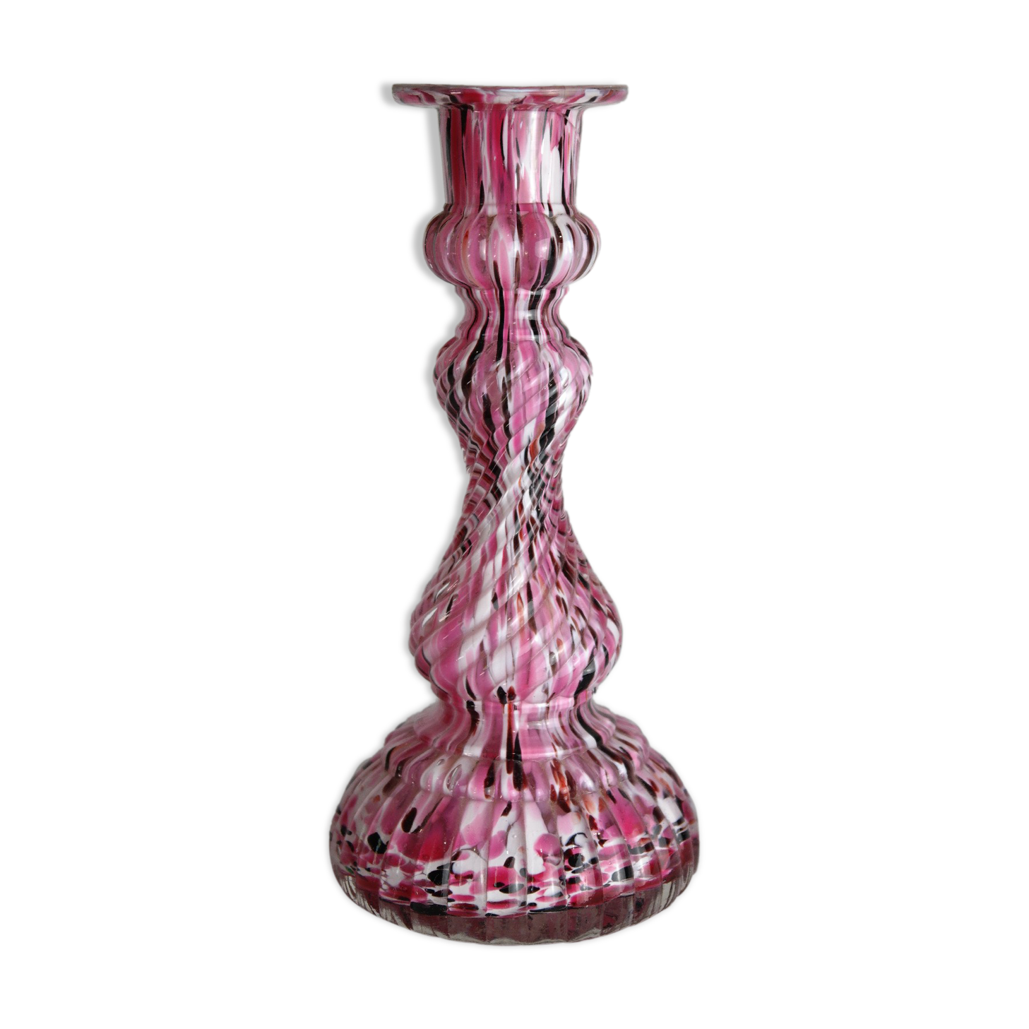 Clichy Legras glass vase, rose, early 20th century.