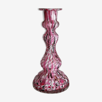 Vase verre de Clichy Legras Rose début XXème