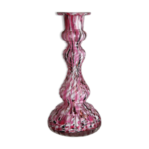 Vase verre de Clichy - rose