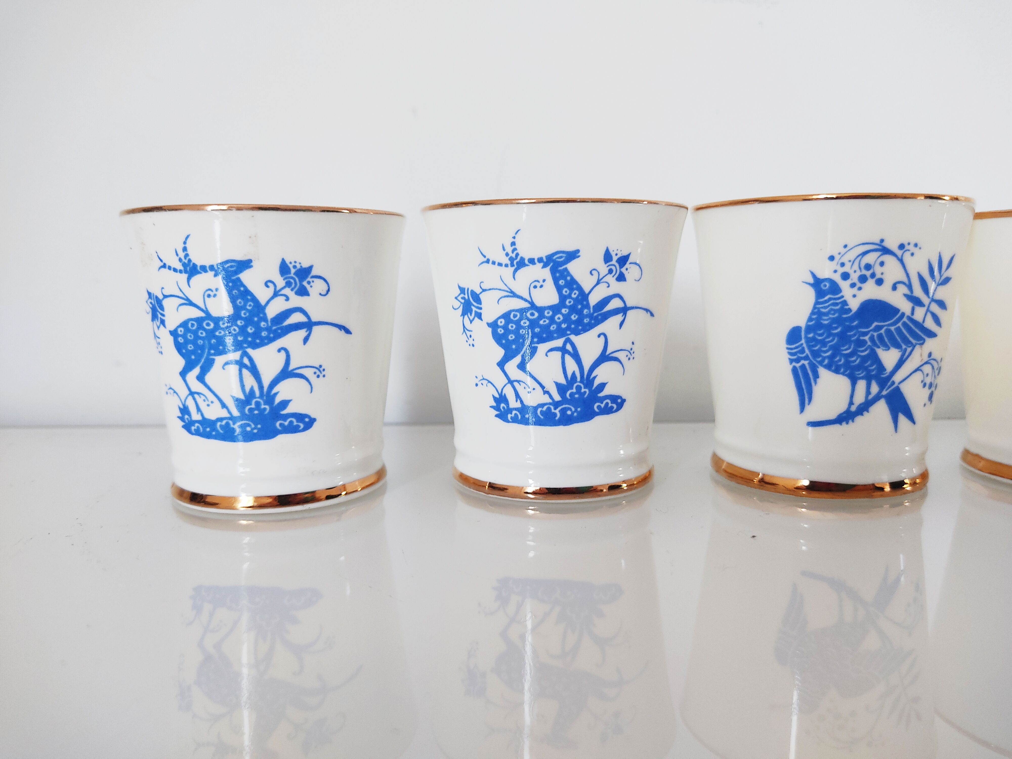 Set of 6 porcelain cups USSR 5.5 cm