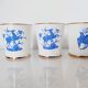 Ensemble de 6 gobelets porcelaine URSS 5,5 cm