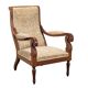 Antique Louis-Philippe armchair in walnut and fabric, Italy, 19th century