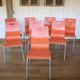 Set of 8 vintage metal and wood chairs
