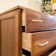 Commode 4 tiroirs en bois et métal noir années 1960