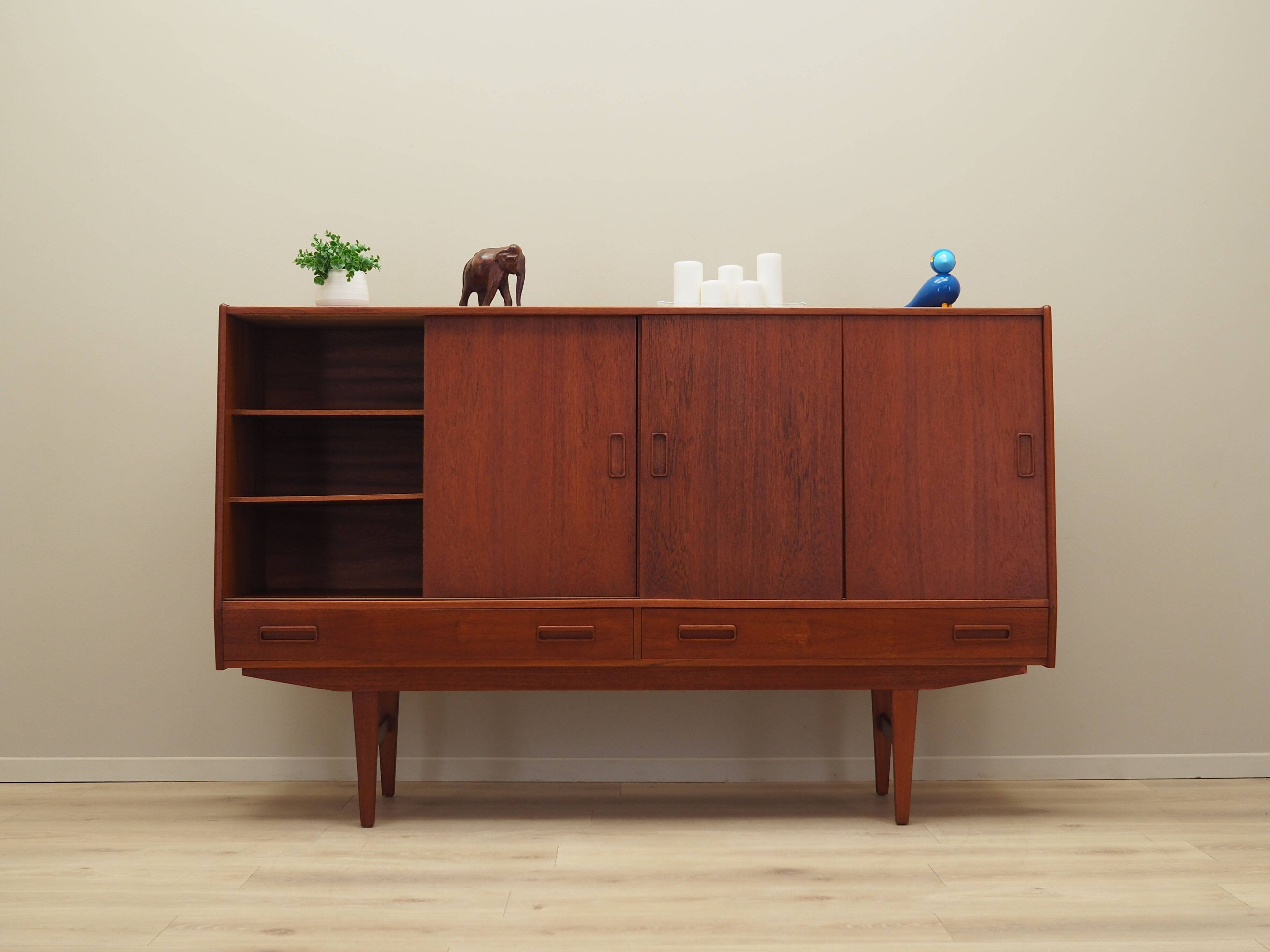 Teak highboard, Danish design, 1960s, manufacture: Westergaards Møbelfabrik
