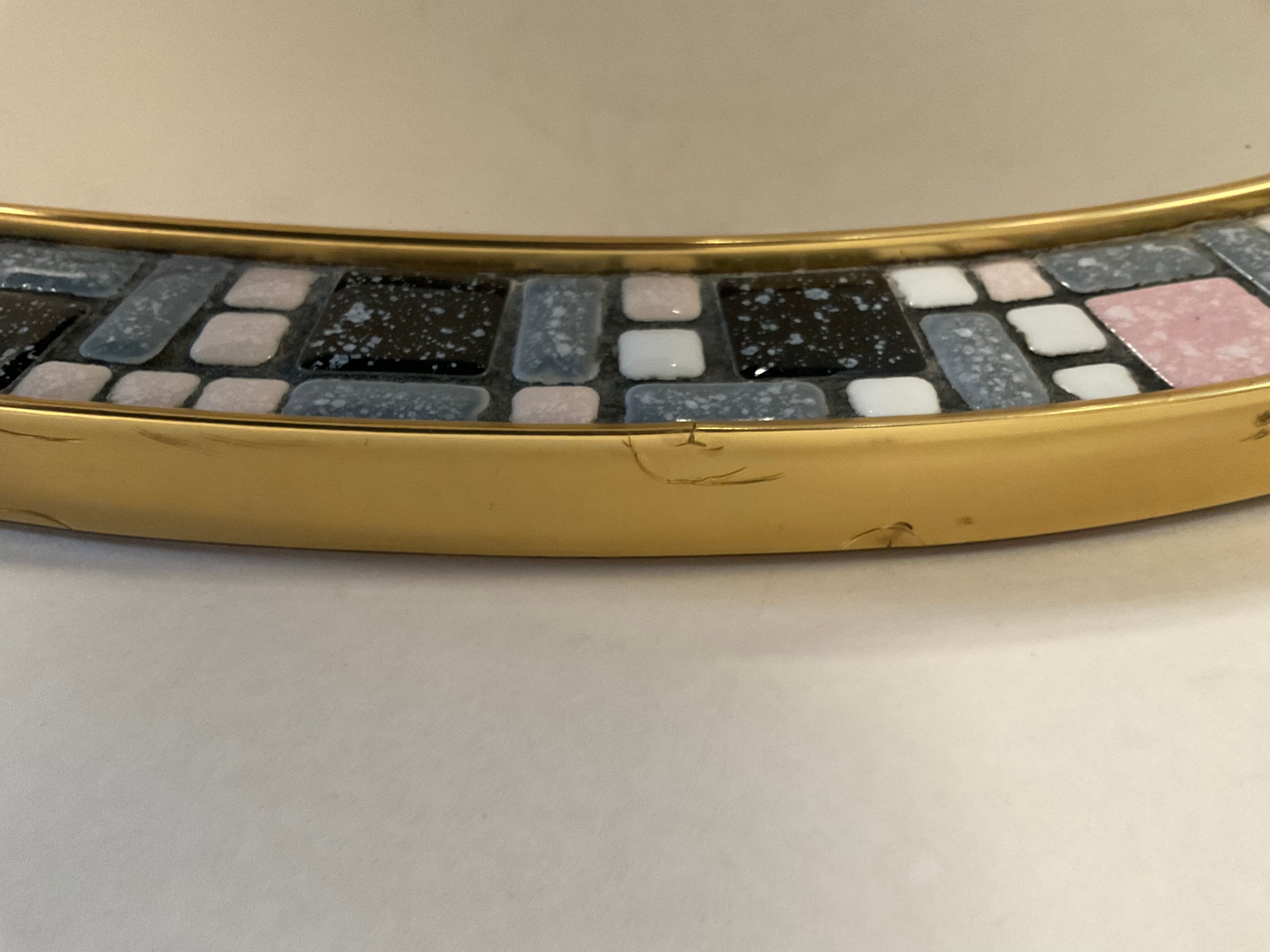 Vintage oval ceramic mirror