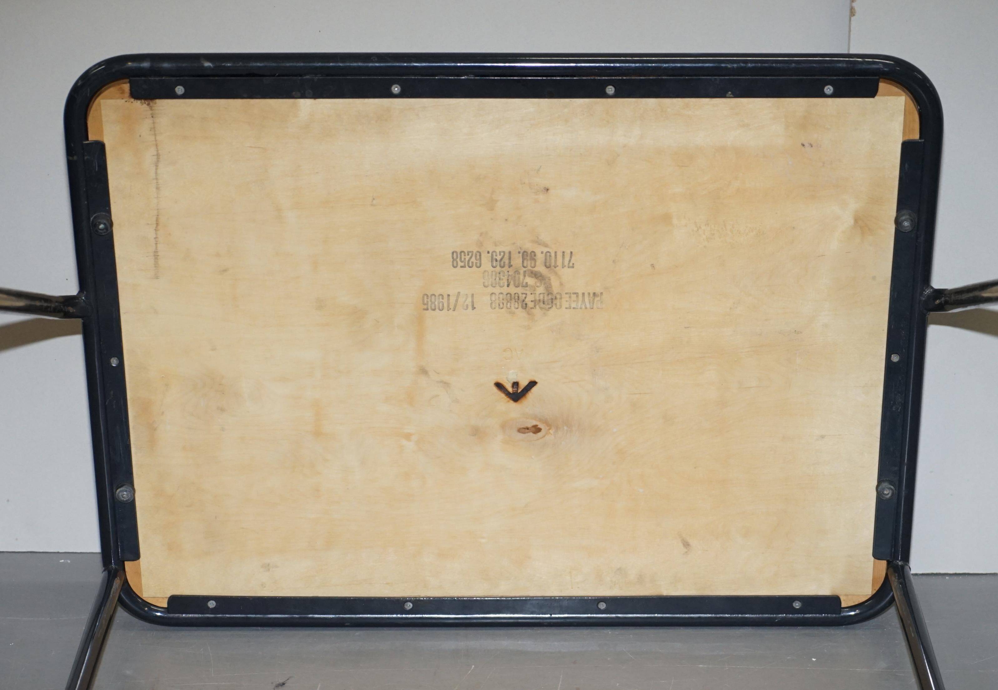 Stackable British military office table in stainless steel