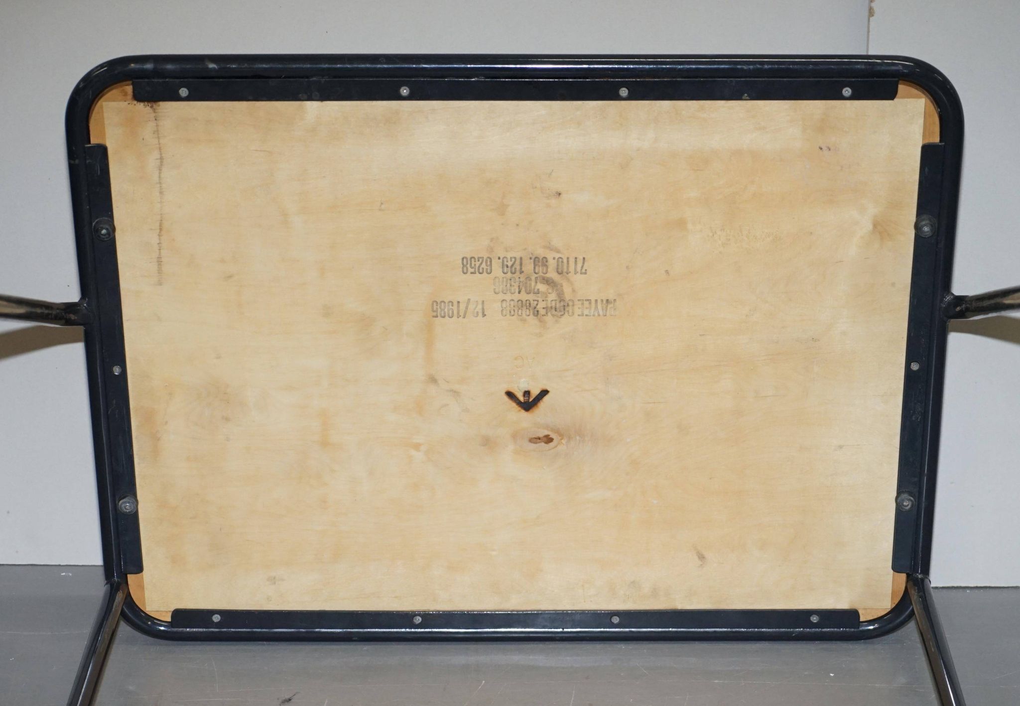 Table de bureau empilable militaire britannique en acier inoxydable