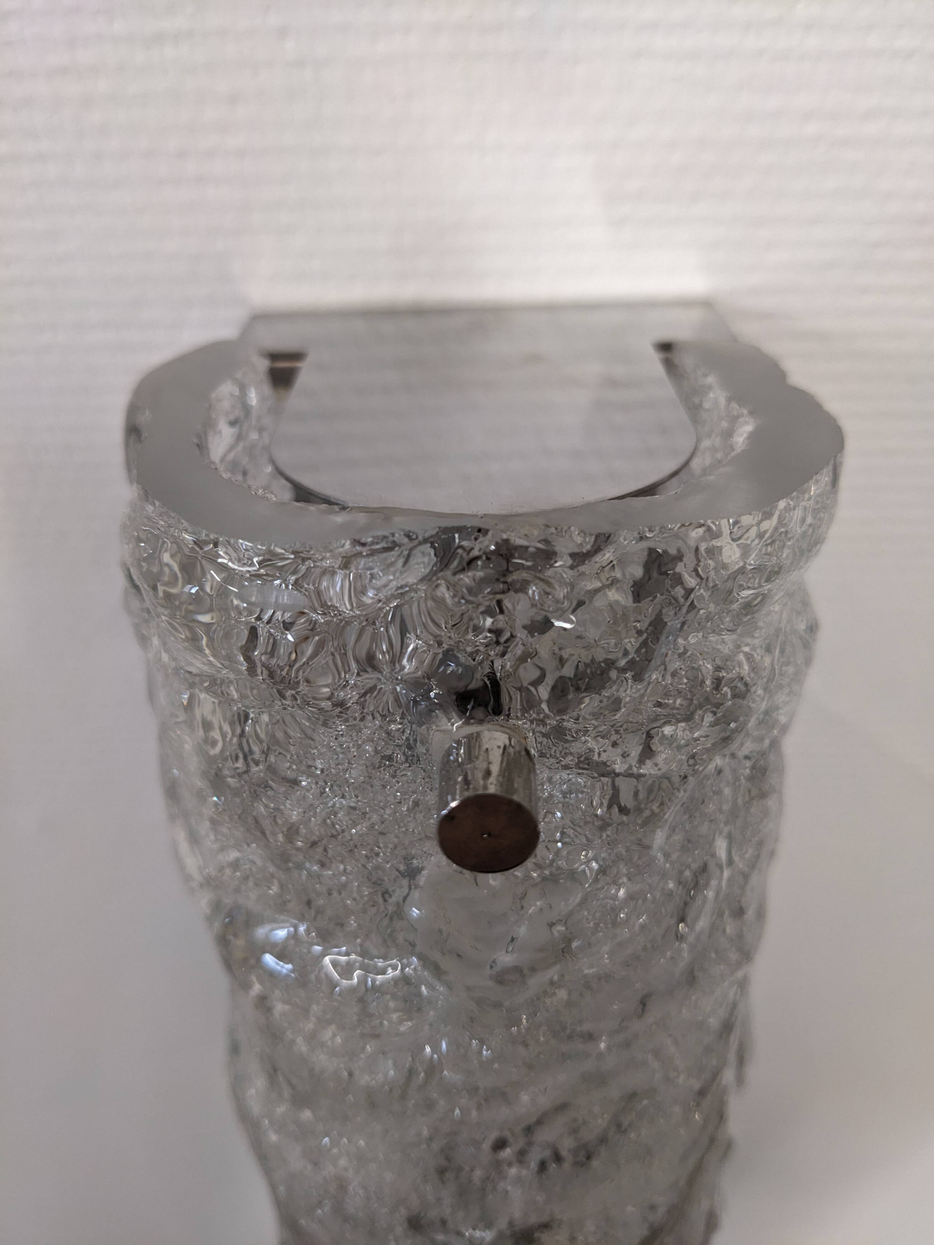 XL Murano glass wall sconce by Hillebrand Leuchten, Germany circa 1960.