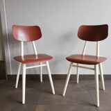 2 vintage Czech wooden chairs, Ton ex Thonet, 1960